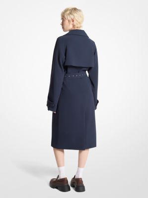 Textured Crepe Belted Trench Coat image number 1