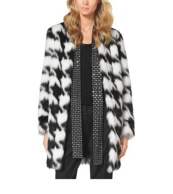 michael kors white fur coat