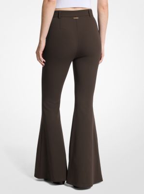 Pantaloni svasati in crêpe stretch image number 1