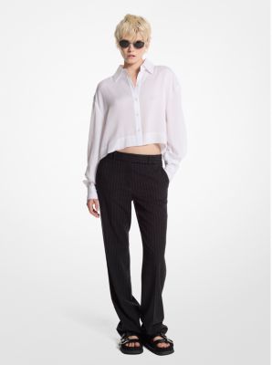 Chemise courte en satin