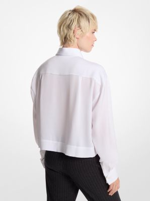 Chemise courte en satin