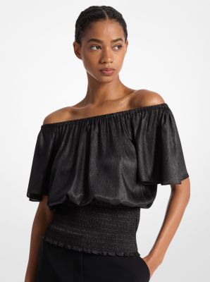 Satin off the shoulder blouse online