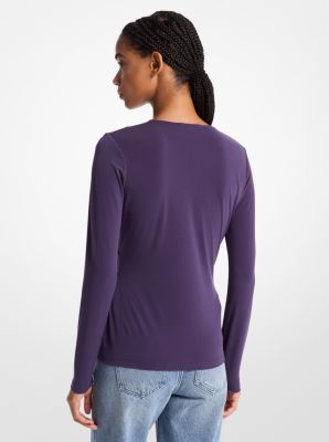 Astor Stud Matte Jersey Top in DARK IRIS | Michael Kors