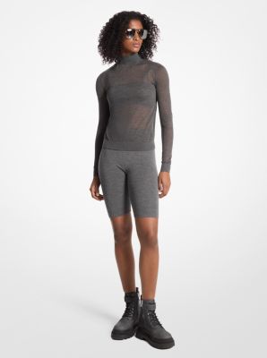 Chandail transparent à faux col et haut de style soutien-gorge