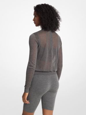 Chandail transparent à faux col et haut de style soutien-gorge