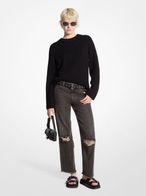 MK Ribbed Wool Jumper - Black - Michael Kors MICHAEL Michael Kors