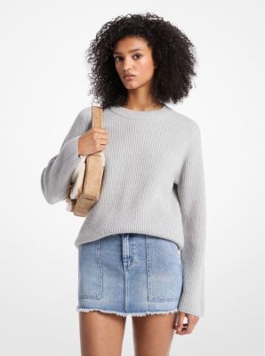 MK Ribbed Wool Jumper - Grey - Michael Kors MICHAEL Michael Kors