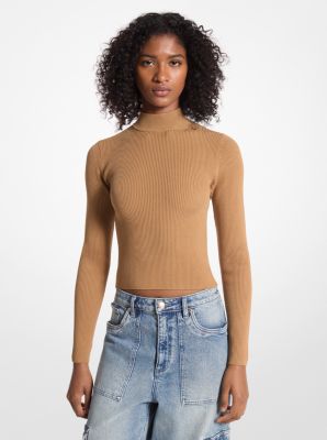 Ribbed Knit Mock-Neck Sweater image number 0