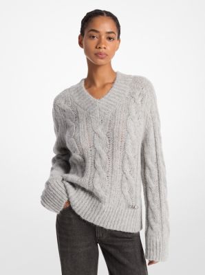 Alpaca Blend Cable Knit Sweater image number 0