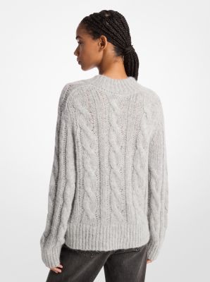 Alpaca Blend Cable Knit Sweater image number 1