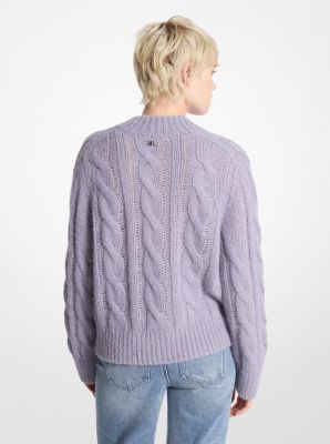 Alpaca Blend Cable Knit Sweater image number 1