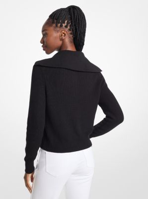 Chandail en mélange de coton côtelé in NOIR | Michael Kors