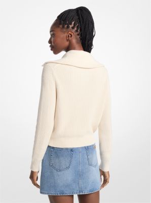 Ribbed Cotton-Blend Sweater