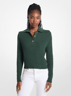 Ribbed Cotton-Blend Sweater