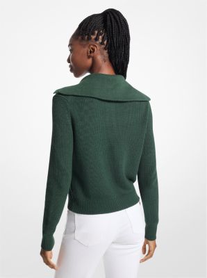 Ribbed Cotton-Blend Sweater