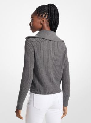 Ribbed Cotton-Blend Sweater