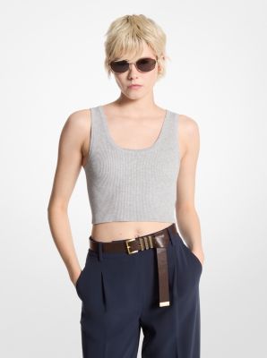 Ribbed Knit Cropped Tank Top image number 0