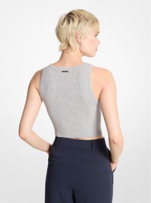 Ribbed Knit Cropped Tank Top image number 1