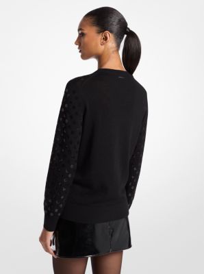 Sequined Dot Wool Sweater image number 1