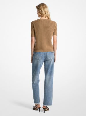 Wool Short-Sleeve Sweater image number 1