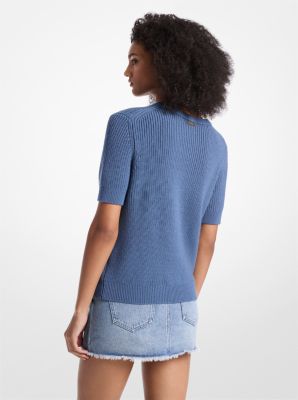 Sweater van wol met korte mouwen image number 1