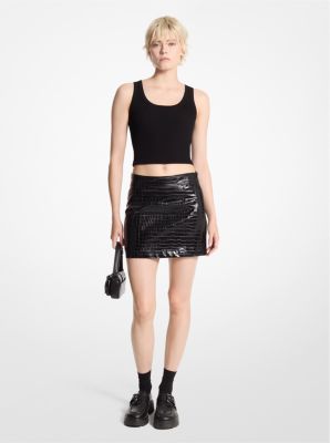 Crocodile Embossed Mini Skirt image number 0