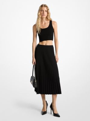 Michael kors pleated denim skirt best sale