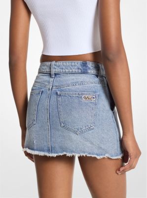 Frayed Denim Mini Skirt