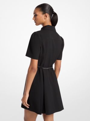 Stretch Crepe Belted Shirtdress image number 1