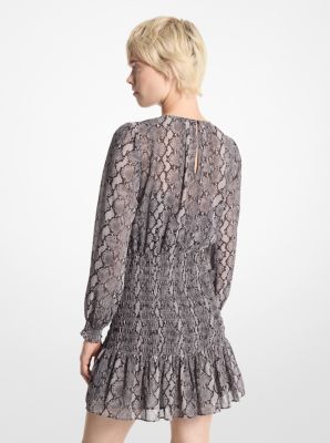 Michael kors smocked jacquard dress online