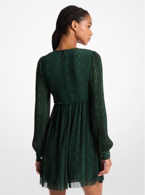 Plissé Snake Print Georgette Dress | Michael Kors [US]