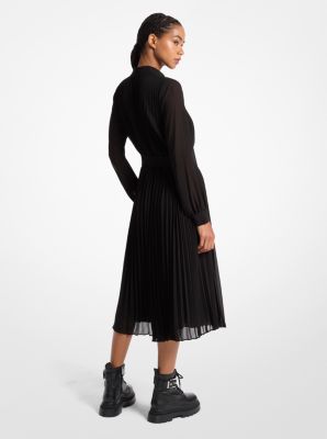 Pleated Georgette Shirtdress image number 1