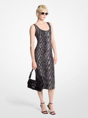 Snake Print Jacquard Dress image number 0