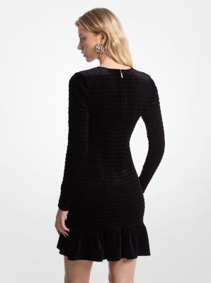 Vestido de terciopelo elástico con pliegues image number 1