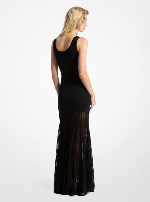 Stretch Viscose Blend Sheer Maxi Dress image number 1