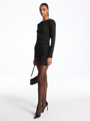 Dot Ruched Stretch Matte Jersey Dress image number 0