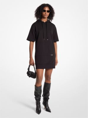 MK Cotton Hoodie Dress - Black - Michael Kors MICHAEL Michael Kors