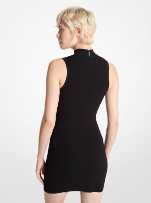 Kleid aus Stretch-Viskose mit Stehkragen