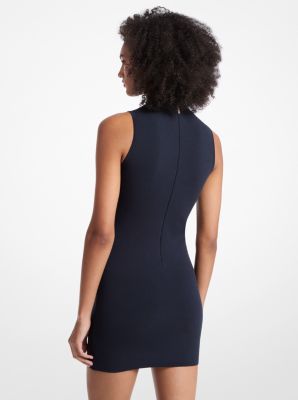 Kleid aus Stretch-Viskose mit Stehkragen