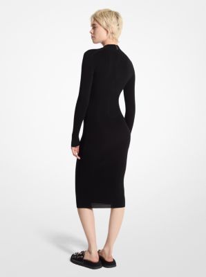 Stretch Wool Blend Mock Neck Dress image number 1