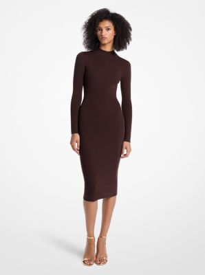 Stretch Wool Blend Mock Neck Dress image number 0