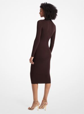 Stretch Wool Blend Mock Neck Dress image number 1