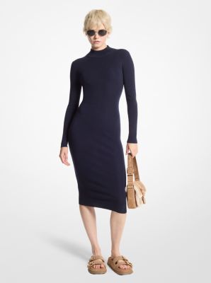 Stretch Wool Blend Mock Neck Dress image number 0