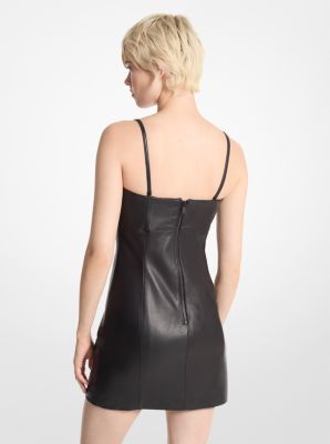 Kurzes Slip-Kleid aus Leder image number 1