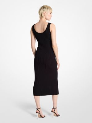 Ribbed Stretch Knit Zip Dress image number 1