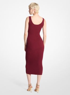 Ribbed Stretch Knit Zip Dress image number 1