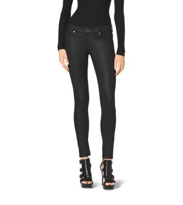 Skinny Waxed Stretch-Cotton Jeans | Michael Kors