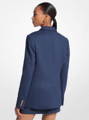Blazer en sergé de laine mélangée extensible