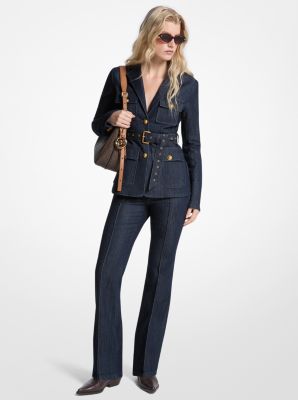 Blazer aus Denim mit Gürtel image number 0