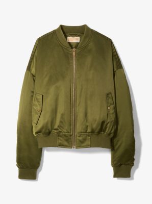 Satin Ciré Bomber Jacket